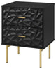 Nightstand With 2-Drawer 25.2'' Tall, Black