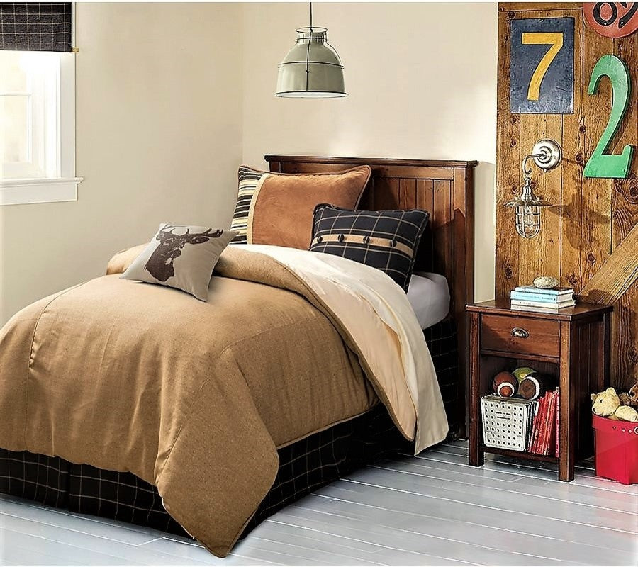 Ashbury Tan Bedding Set, Luxury Cabin Bedding, Queen