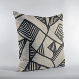 Plutus Black Beige Architecture Geometric Luxury Throw Pillow, 20"x30"