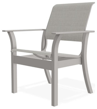 Leeward Sling Stackable Outdoor Dining Chair, Deacon/Warm Gray