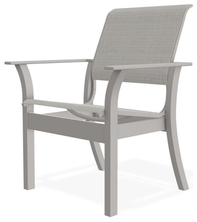 Leeward Sling Stackable Outdoor Dining Chair, Deacon/Warm Gray