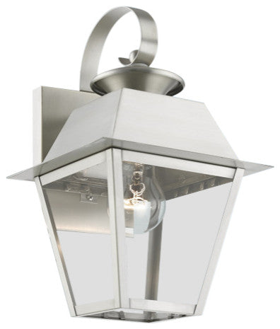 Wentworth 1 Light Brushed Nickel Outdoor Small Wall Lantern
