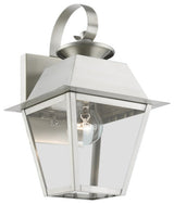 Wentworth 1 Light Brushed Nickel Outdoor Small Wall Lantern