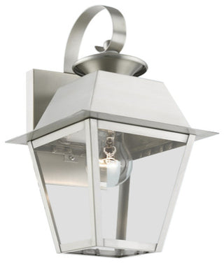 Wentworth 1 Light Brushed Nickel Outdoor Small Wall Lantern