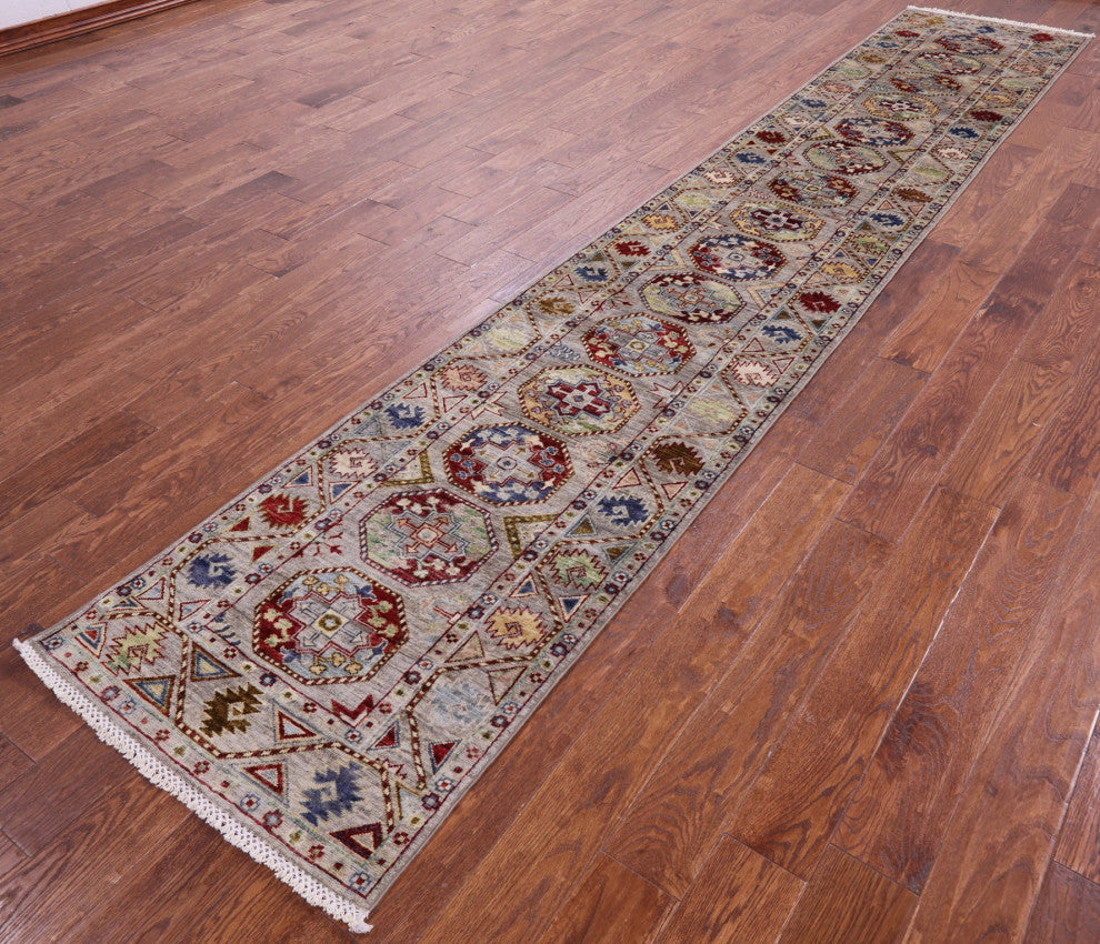 Hand Knotted Bokhara Wool Runner Rug 2' 5" X 13' 10" Q11140