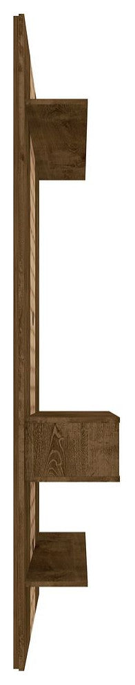 Libra Long Floating 45.35 Entertainment Center in Rustic Brown and 3D