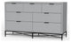 Benzara BM284245 7 Drawer Dresser, Honeycomb, Mahogany Wood, Light Gray, Black