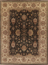 Agra Indian Traditional Hand-Knotted Oriental Area Rug, Black, 12'0"X9'0"
