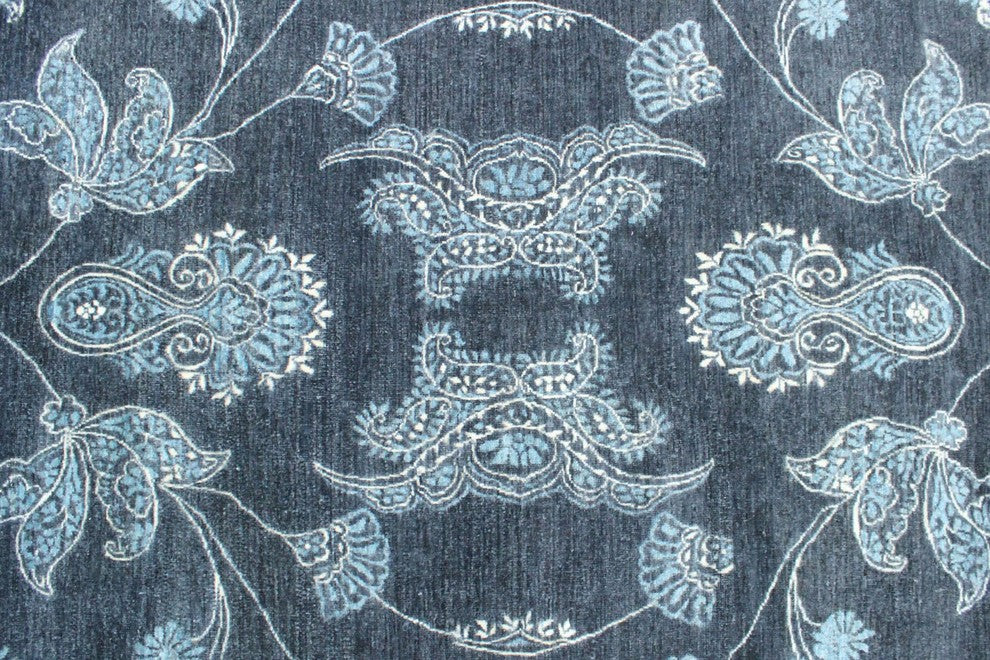 Fine Chobi Hafeez Gray/Ivory Rug, 8'x10'5