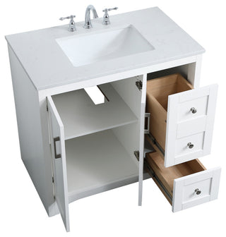 36" Single Bathroom Vanity, White