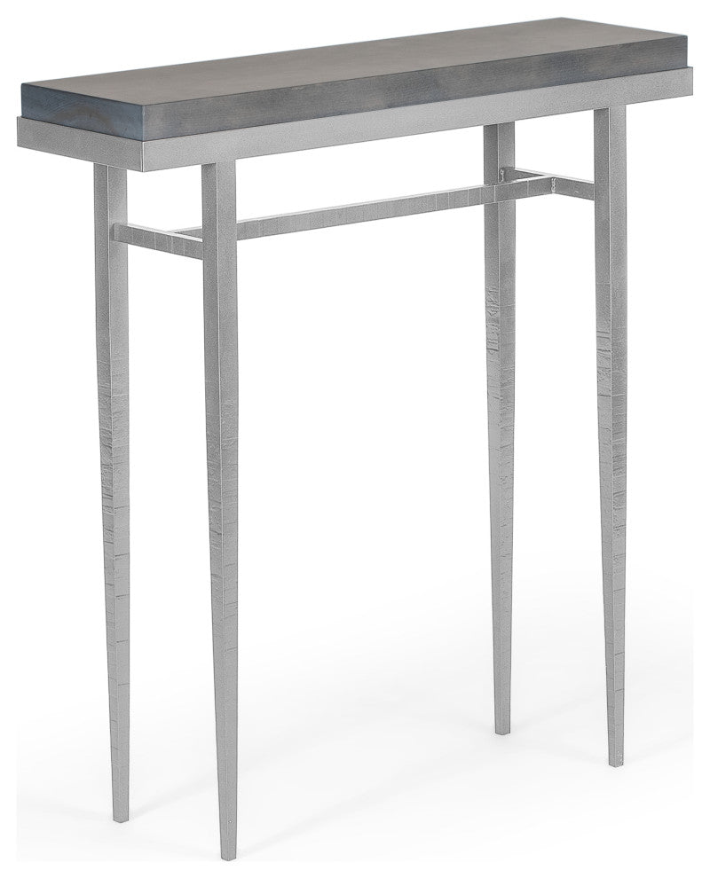 Wick 30" Console Table, Vintage Platinum Finish, Maple Grey Accents