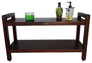 Classic Teak Shower Bench With LiftAid Arms, 35"x18"