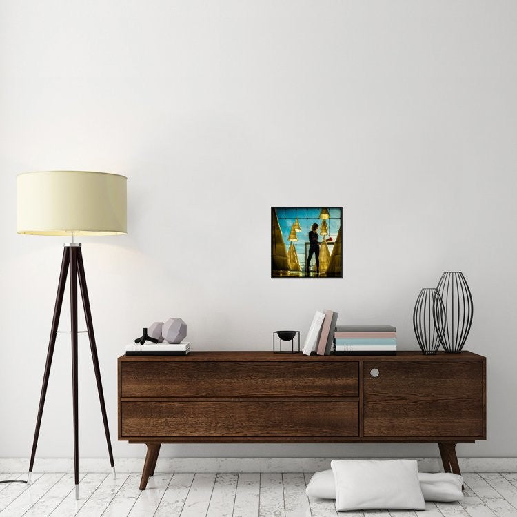 "Dusted" Framed Canvas Giclee by Ambra, 17x17"
