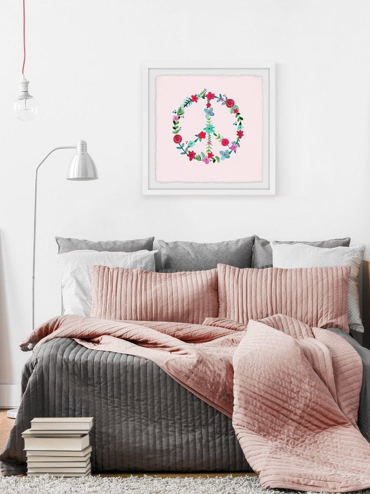 "Floral Peace" Framed Painting Print, 18"x18"