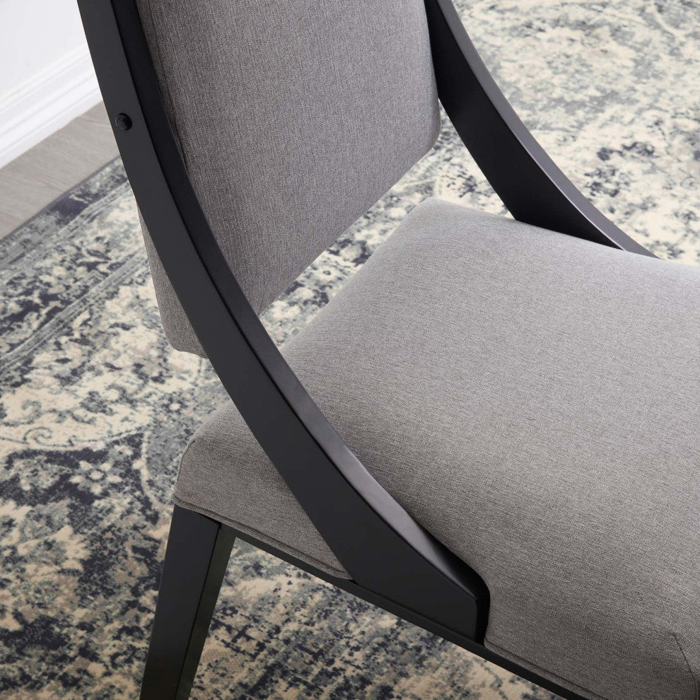 Cambridge Upholstered Fabric Dining Chairs, Set of 2, Light Gray