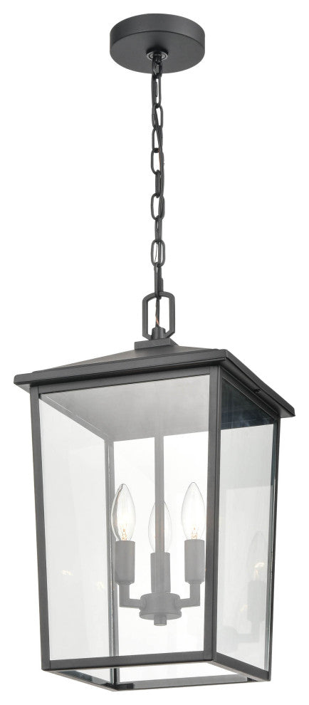 3 Light 11 in. Powder Coat Black Outdoor