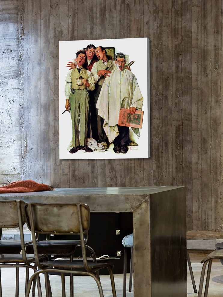 "Barbershop Quartet" Painting Print on Canvas by Norman Rockwell