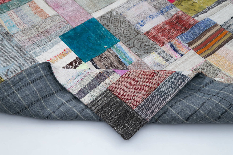 Rug N Carpet - Handmade Turkish 6' 7'' x 9' 8'' Rustic Patchwork Kilim Rug