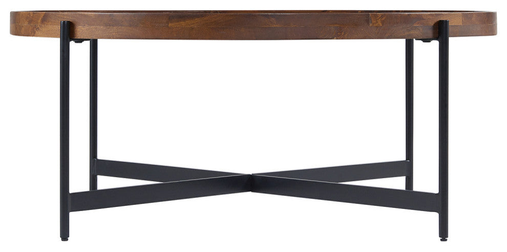 Brookline 42" Round Coffee Table, Medium Chestnut