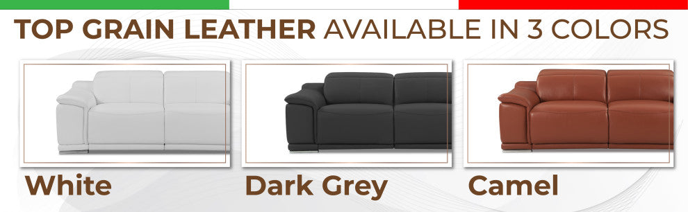 Veneto Italian Leather Power Reclining Sofa Camel