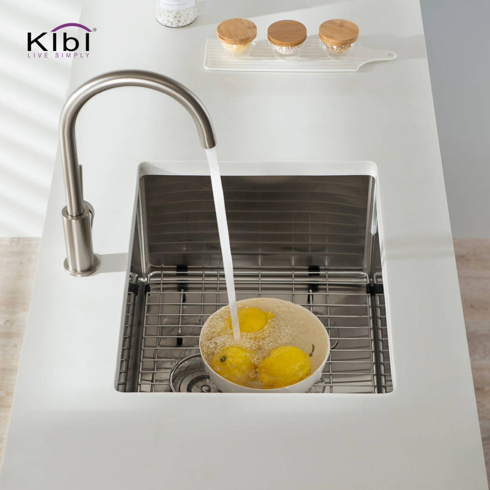 KIBI Handcrafted Undermount Single Bowl 16 gauge Stainless Steel Kitchen Sink, 2