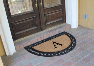 A1HC Half Round 30"x48" Double Door Monogrammed Doormat, A