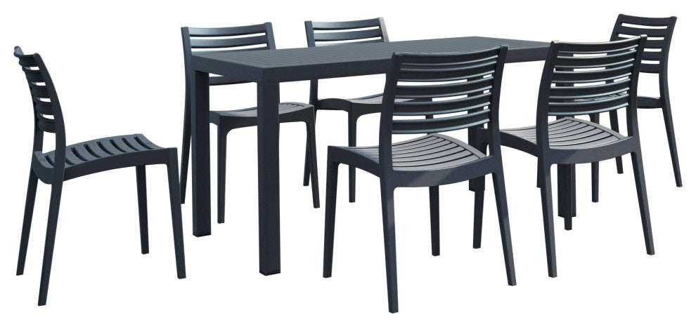 Compamia Ares 7-Piece Dining Set, Dark Gray