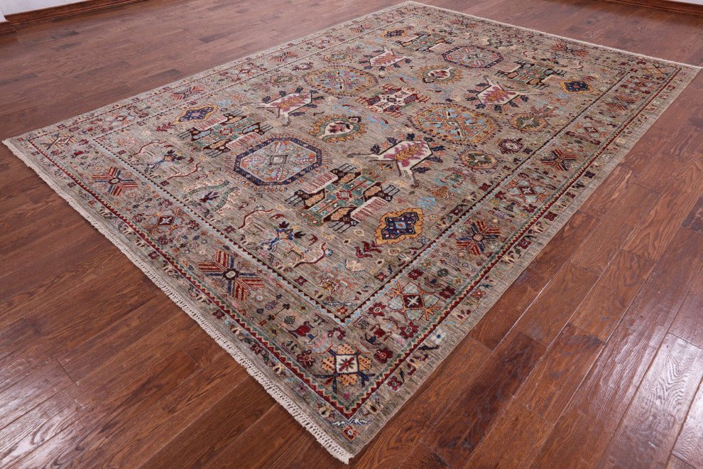 Handmade Persian Tabriz Wool Rug 8' 2" X 11' 4" Q7412
