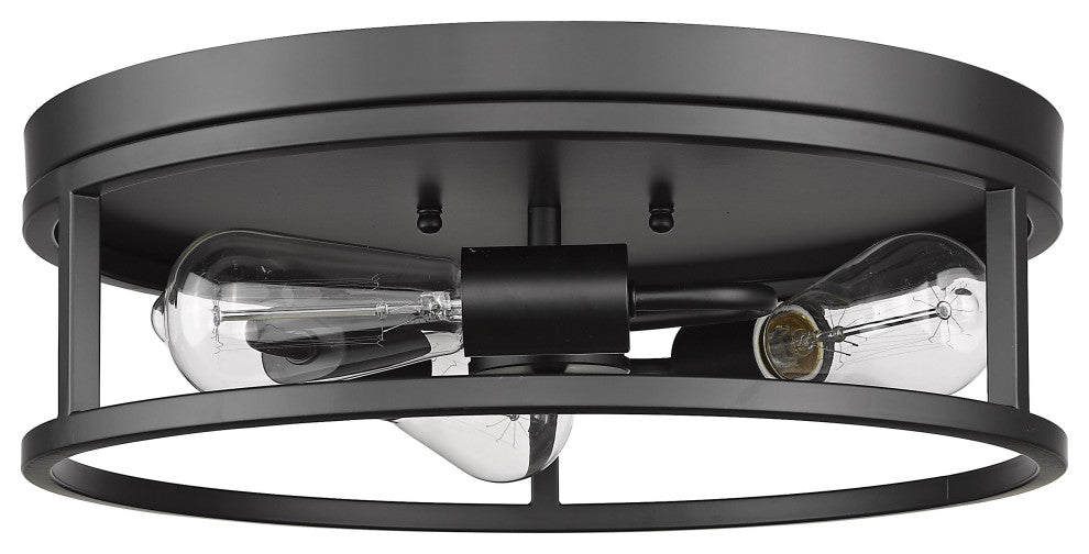 Bethel International YS2180C16BLK 3 Light Flush Mount, Black