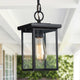 1-Light Square Outdoor Pendant Lamp, Black