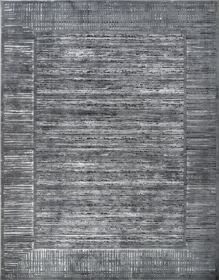 High-Low Savannah Gray/Black Rug, Gray, 10'x14'