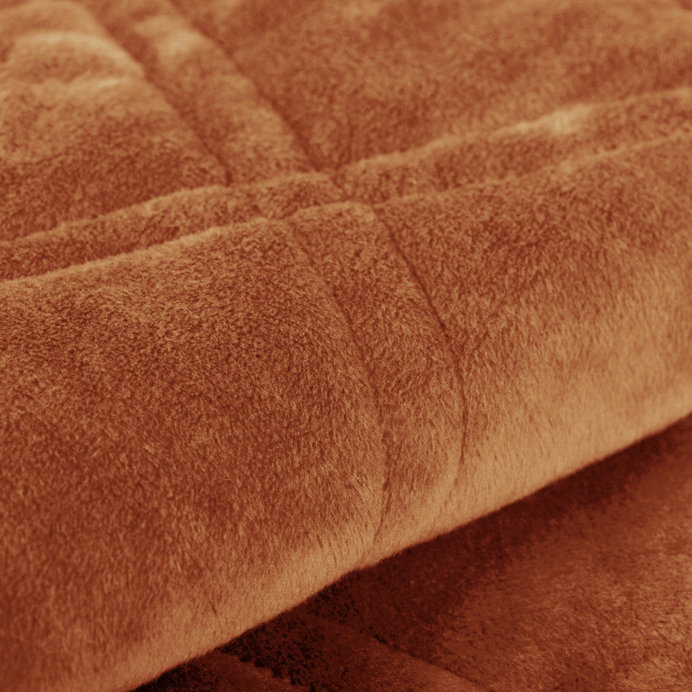 Supersoft Microplush Quilted 4-Piece Bed Spread Set, Brick, Queen