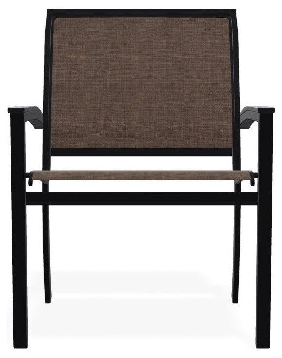 Bazza Sling Stackable Outdoor Dining Chair, Mocha/Black