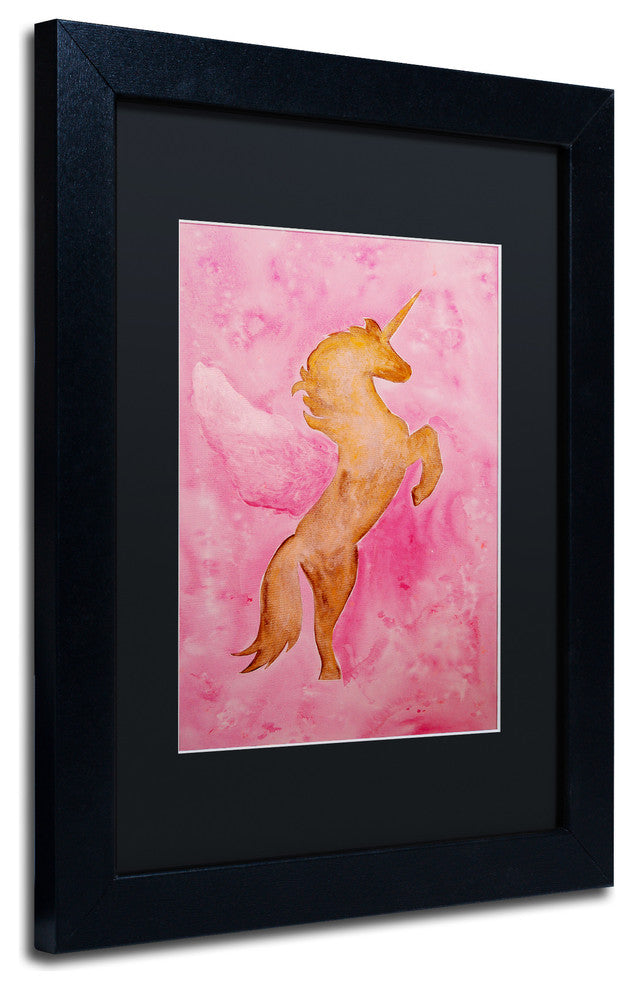 Nicole Dietz 'The Unicorn' Matted Framed Art, Black Frame, Black, 14x11
