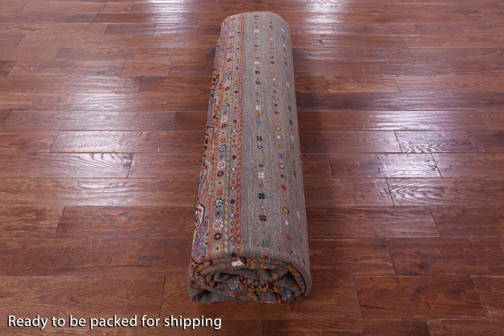 8' 11" X 12' 4" Super Kazak Khorjin Handmade Wool Rug - Q12568