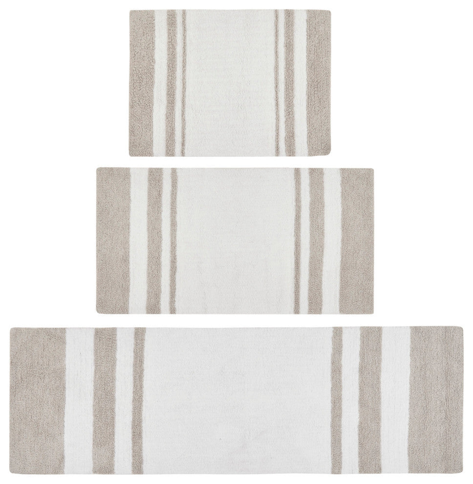 Madison Park Spa Cotton Reversible Bath Rug, Taupe