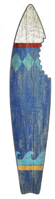 Vintage Sharkbite Blue Surfboard Wall Decor