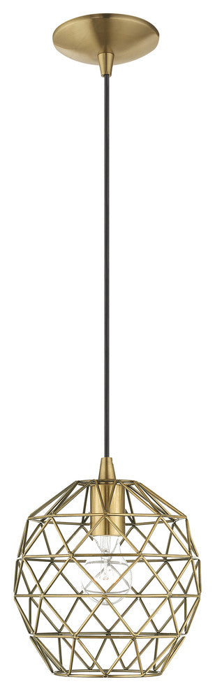 Livex Lighting Antique Brass 1-Light Mini Pendant