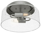 Hunter Hartland Collection 2-Light Cylinder Flush Mount, Matte Silver