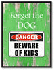 Beware Of Kids Danger Sign, Canvas, Picture Frame, 28"X37"