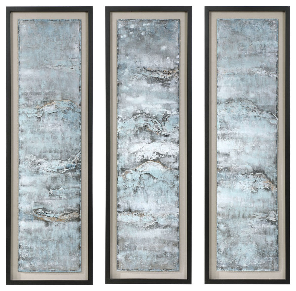 Uttermost Ocean Swell Painted Metal Art Set of 3, 3 Cartons 35374