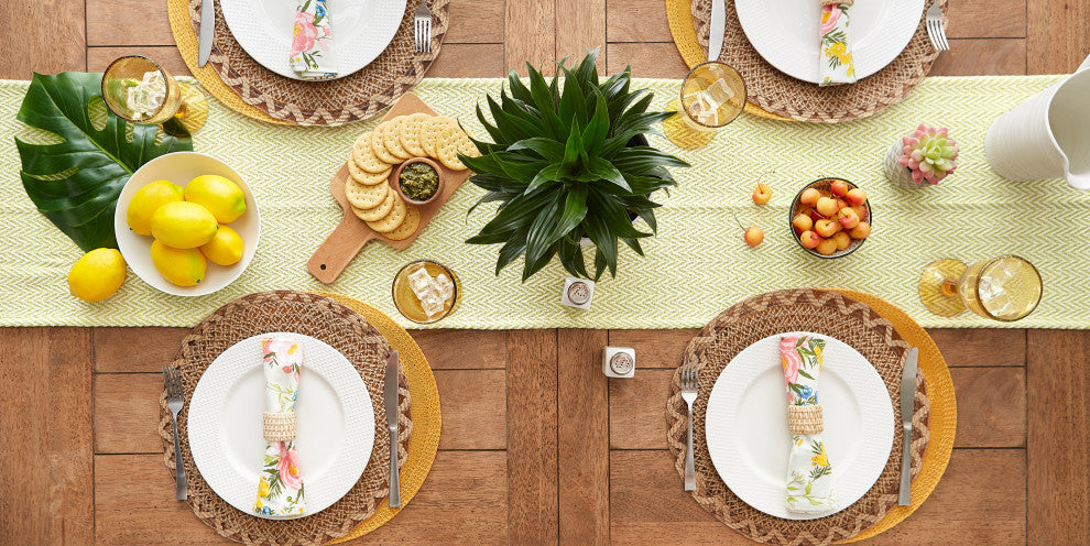 Avocado Chevron Handloom Table Runner 15x72