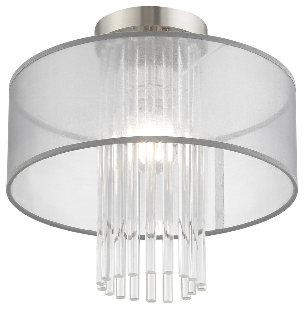 Livex Lighting Brushed Nickel 1-Light Ceiling Mount
