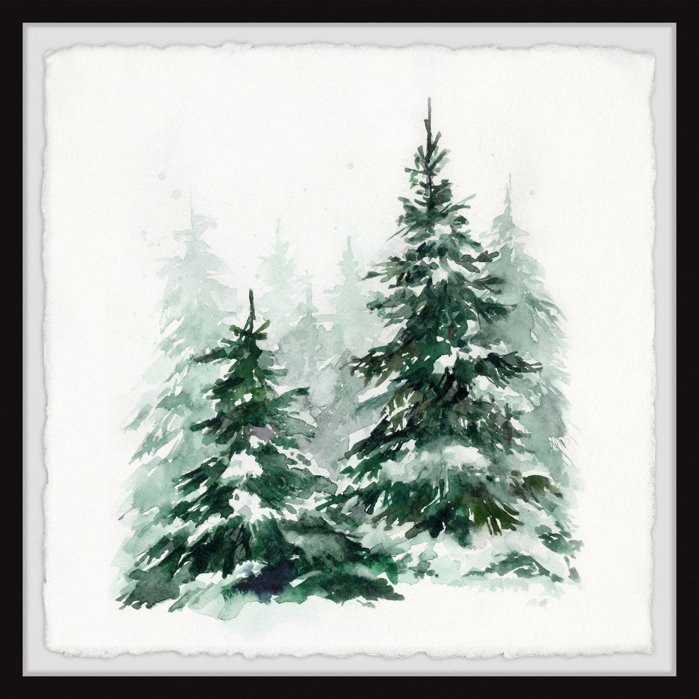 "Into the Winter Woods" Framed Painting Print, 18x18