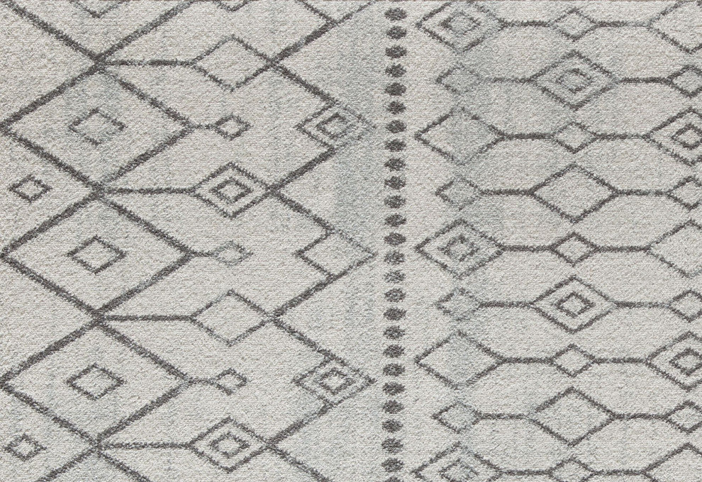 Cove Linen White Moroccan Tribal White Area Rug, 2'6" X 4'