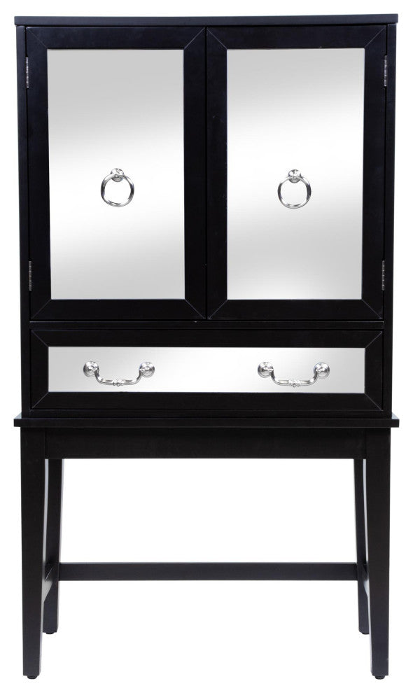 Furniture of America Setley Modern Wood Two-Tone Wine Rack in Black