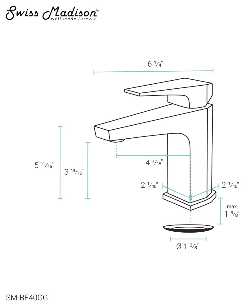 Voltaire Single Hole Single-Handle Bathroom Faucet, Gunmetal Gray