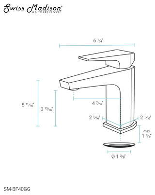 Voltaire Single Hole Single-Handle Bathroom Faucet, Gunmetal Gray