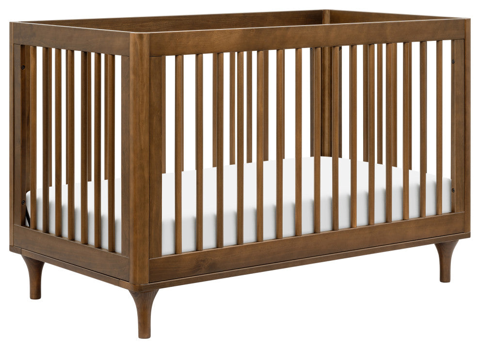 Lolly 3-in-1 Convertible Crib With Toddler Bed Conversion Kit, Natural Walnut