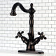 Kingston Brass Two-Handle Bathroom Faucet With Brass Pop-Up, Oil Rubbed Bronze